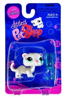 Hasbro Year 2007 Littlest Pet Shop Single Pack "Littlest" Series Bobble Head Pet Figure Set #579   White FERRET with Water Bottle Feeder (#65127) Toys & Games