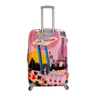 Rockland 2 Piece Polycarbonate/ABS Upright Luggage Set F206 Pink Vegas Rockland Two piece Sets