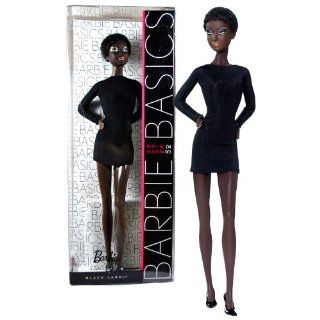 Mattel Year 2009 Barbie Basics Black Label Collection 001 Collector Series 12 Inch Doll Model No. 04   African American Barbie with Short Cropped Black Hair, Short Fitted Mini Dress with Long Sleeves and High Heel Shoes Plus Doll Stand and Certificate of A