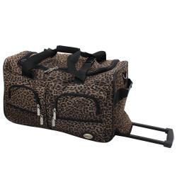 Rockland Perfect Combination 3 piece Leopard Expandable Luggage Set Rockland Three piece Sets