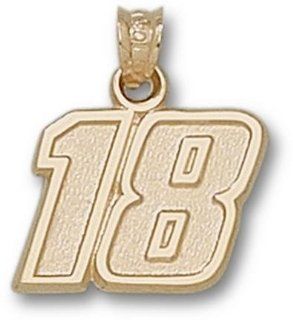 Kyle Busch Medium Driver Number "18" 1/2" Pendant   14KT Gold Jewelry Sports & Outdoors