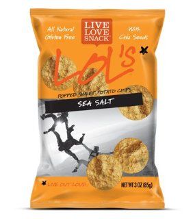 Live Love Snack   LOL's Popped Potato Chips, Sweet Potato & Sea Salt, (with Chia Seeds), Case of FIFTEEN Bags, Each Bag is 3 oz (Pack of 15) Health & Personal Care