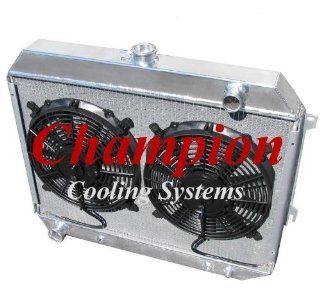 3 Row Aluminum Replacement Radiator AND 2 12" Reversible Dual Fans for Models 1970 74 Dodge Challenger, 1968 73 Dodge Charger, 1968 73 Dodge Coronet, 1970 73 Plymouth Barracuda , 1970 Plymouth Belvedere, 1968 73 Plymouth Roadrunner, 1968 73 Plymouth 