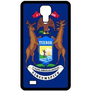 Michigan MI State Flag Black Samsung Galaxy S4 i9500 Cell Phone Case   Cover Cell Phones & Accessories