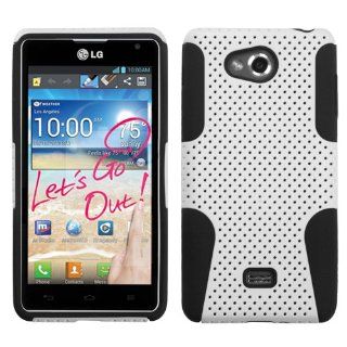 LG Spirit MS870 metroPCS White Mesh Hybrid Dual Layer Case & Screen Protector Cell Phones & Accessories
