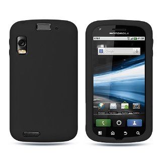 Motorola Atrix 4G/MB860 Soft Rubber Black Premium Design Skin Cover Case + Bonus 5.5 inch Baby Blue Screen Cleaning Cloth Cell Phones & Accessories
