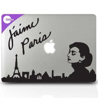 Love in Paris Audrey Hepburn Silhouette Macbook Symbol Keypad Iphone Apple Ipad Decal Skin Sticker Laptop 