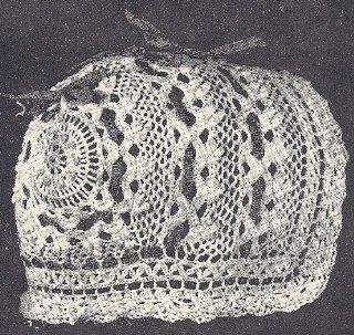 Vintage Crochet PATTERN to make   Antique Baby Cap Hat Bonnet Dutch Style Design with Threaded Ribbon Detail Early 1900s. NOT a finished item. This is a pattern and/or instructions to make the item only.  Other Products  