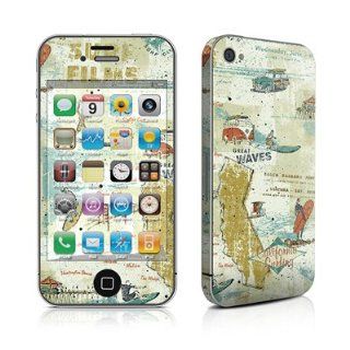 California Surf Design Protective Decal Skin Sticker (High Gloss Coating) for Apple iPhone 4 / 4S 16GB 32GB 64GB Cell Phones & Accessories