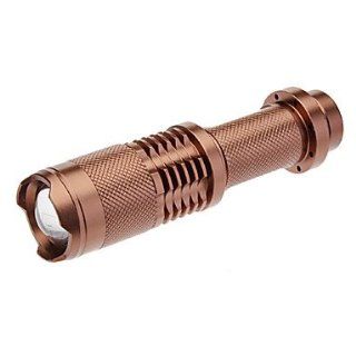 UltraFire 3 Mode Cree XM L T6 LED White Zoom Flashlight with Clip (800LM, 1x18650/2xCR123A, Brown)   Basic Handheld Flashlights  
