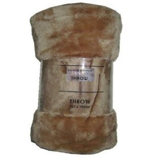 Gaveno Cavailia Large Biege Mink Faux Fur Blanket Fleece Throw Bedspread Bedding 127X152Cm  