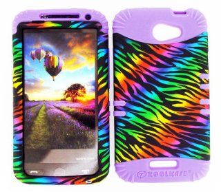 3 IN 1 HYBRID SILICONE COVER FOR HTC ONE X HARD CASE SOFT LIGHT PURPLE RUBBER SKIN ZEBRA LP TE163 S720E KOOL KASE ROCKER CELL PHONE ACCESSORY EXCLUSIVE BY MANDMWIRELESS Cell Phones & Accessories