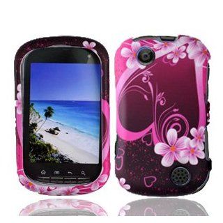 For Sprint Kyocera Milano C5120 Accessory   Purple Heart Design Hard Case Proctor Cover + Lf Stylus Pen Cell Phones & Accessories