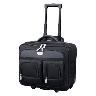 Travelers Club Luggage 17 in. Dual Section Rolling Briefcase With Padded Laptop Compartment   Computer Laptop Bags