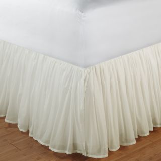 Greenland Home Fashions Cotton Voile Bed Skirt   15 in. Ruffle   Ivory   Bed Skirts