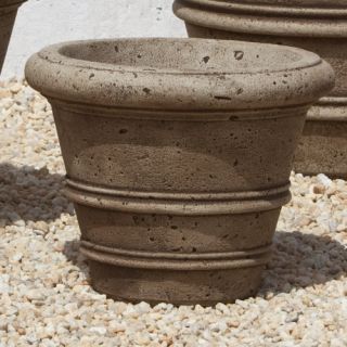 Campania International Rustic Rolled Rim Cast Stone Planter   11.5 in.   Planters