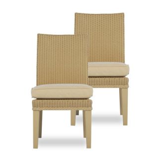 Lloyd Flanders Hamptons All Weather Wicker Dining Side Chair   Set of 2   Patio Chairs