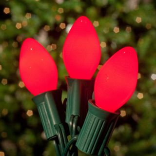 Brite Ideas 25 Bulb Red C7 Incandescent Opaque Light Set   Christmas Lights