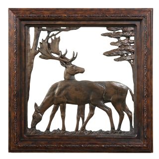 Oklahoma Casting Framed Fallow Deer Silhouette Wall Art   Wall Sculptures and Panels