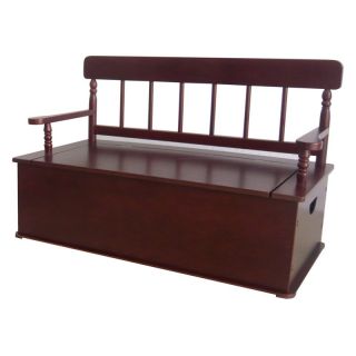 Levels of Discovery Simply Classic Cherry Finish Bench Seat with Storage   Toy Storage