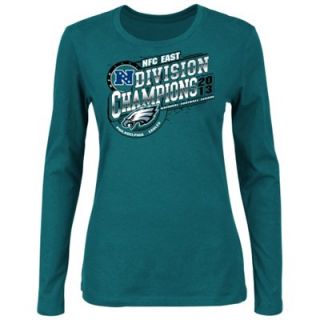 Philadelphia Eagles 2013 NFC East Division Champions Ladies Long Sleeve T Shirt   Midnight Green