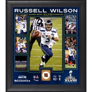 Russell Wilson Seattle Seahawks Super Bowl XLVIII Champions Framed 15 x 17 Collage with Game Used Ball