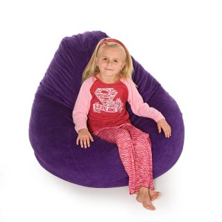 Elite Medium Purple Plush Teardrop Bean Bag Chair   Bean Bags