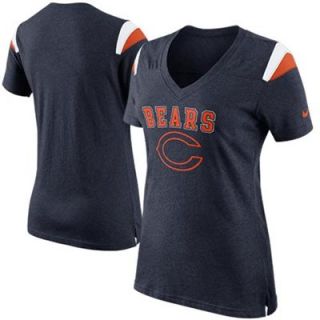 Nike Chicago Bears Ladies Fan V Neck T Shirt   Navy Blue