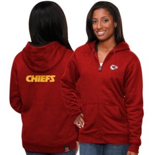 Pro Line Kansas City Chiefs Womens Plus Sizes Fortified Marled Full Zip Hoodie   Red