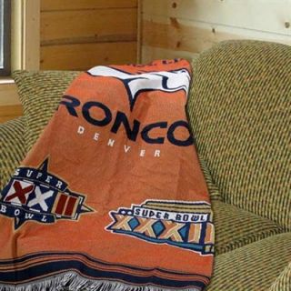 Denver Broncos 2 Time Super Bowl Champions 48x60 Blanket Throw