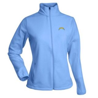 Antigua San Diego Chargers Womens Blue Sleet Full Zip Polar Fleece Jacket