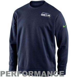 Nike Seattle Seahawks Sideline Shield Nailhead Performance Sweatshirt   College Navy