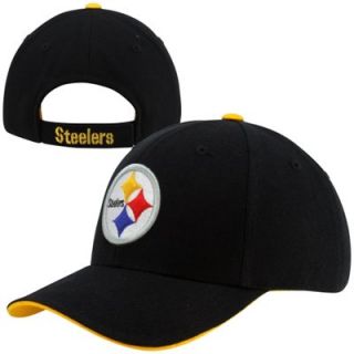 Pittsburgh Steelers Youth Retro Shape Snapback Hat   Black