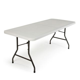 Correll Rectangle Economy Blow Molded Folding Table   White   Banquet Tables