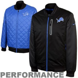 Nike Detroit Lions Sideline Destroyer Reversible Performance Jacket   Black/Light Blue