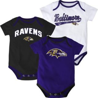 Baltimore Ravens Infant 3 Piece Team Logo Creeper Set