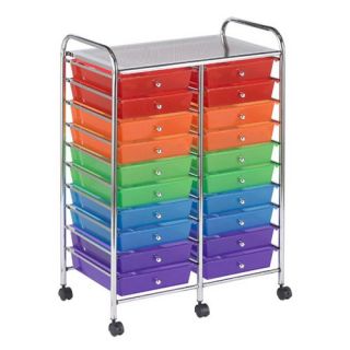 ECR4KIDS 20 Drawer Mobile Organizer   Assorted Colors   Toy Storage