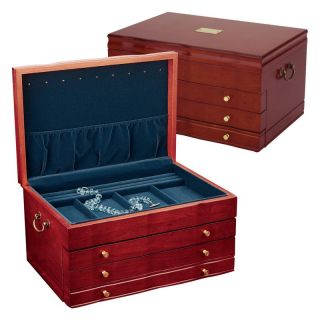 Reed & Barton Athena Cherry Jewelry Box   17W x 9.2H in.   Womens Jewelry Boxes