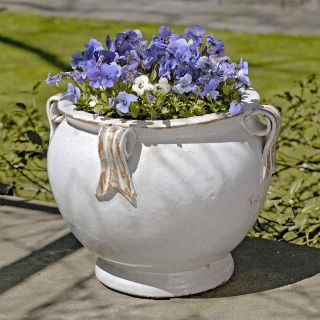 Round Fishbowl Ceramic Handled Planter   Planters