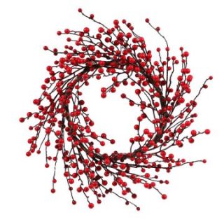 Vickerman 24 in. Red Mix Berry Outdoor Wreath   Christmas Wreaths