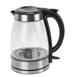 Kalorik Black and Stainless Steel Glass Water Kettle   Electric Tea Kettles