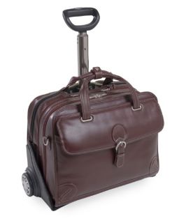 Siamod Carugetto Detachable Wheeled Leather Laptop Case   Cherry Red   Briefcases & Attaches
