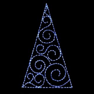 72 in. Outdoor LED Blue Scroll Tree Lighted Display   280 Bulbs   Christmas Lights