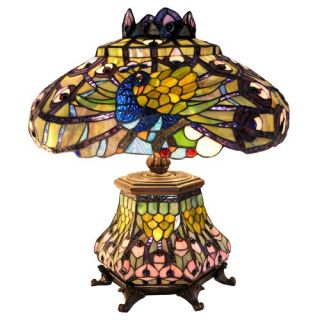 Tiffany Style Peacock Lantern Table Lamp   Tiffany Table Lamps