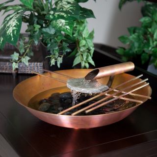 Nayer Kazemi Water Art #607 Copper Nature Bowl Table Top Fountain   Fountains