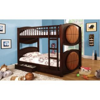 Furniture of America Basketball Twin over Twin Bunk Bed with Storage Drawers   Bunk Beds