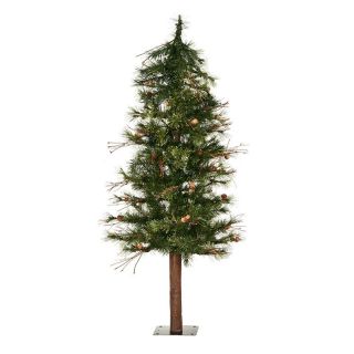 4 ft. Pre lit Clear Light Mixed Country Alpine Christmas Tree   Christmas Trees