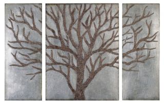 Uttermost Winter View Wall Art   Set of 3   Wall Sculptures and Panels