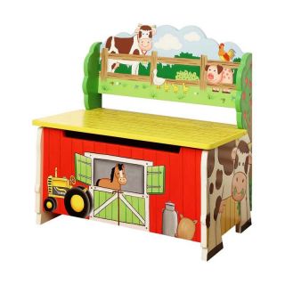 Teamson Design Happy Farm Storage Bench   Toy Storage