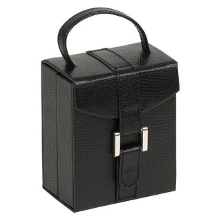 Wolf Designs Heritage South Molton Black Travel Jewelry Box   3.5W x 4H in.   Womens Jewelry Boxes